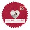Red Suede Mat Board for 6x6 Frames - Heart Opening for 3x3 Photos